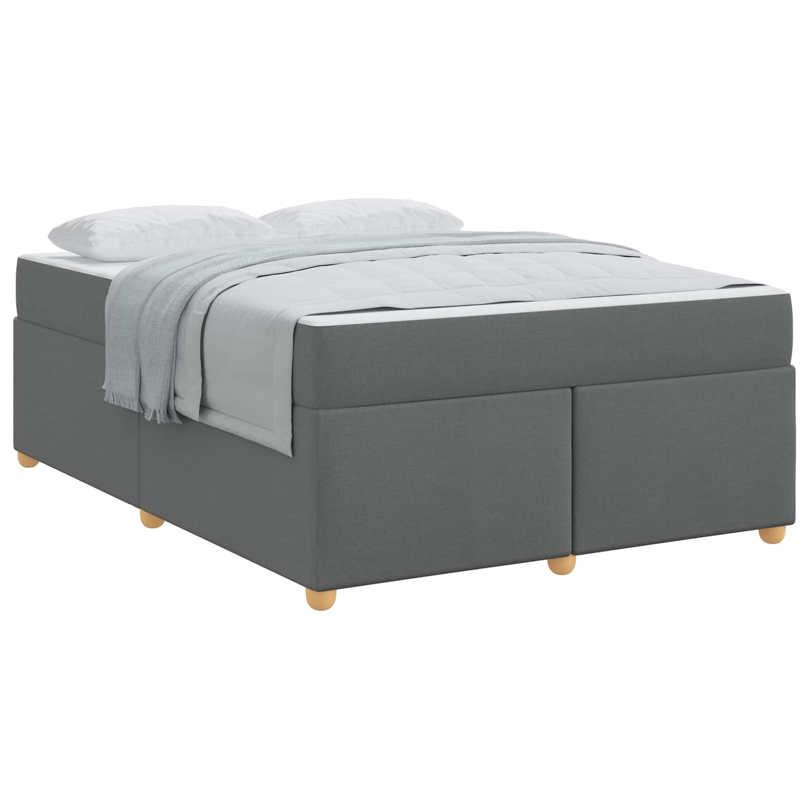 Bedframe met matras Donkergrijs 140 x 200 cm Stof is nu te koop bij PeponiXL, paradijselijk wonen!