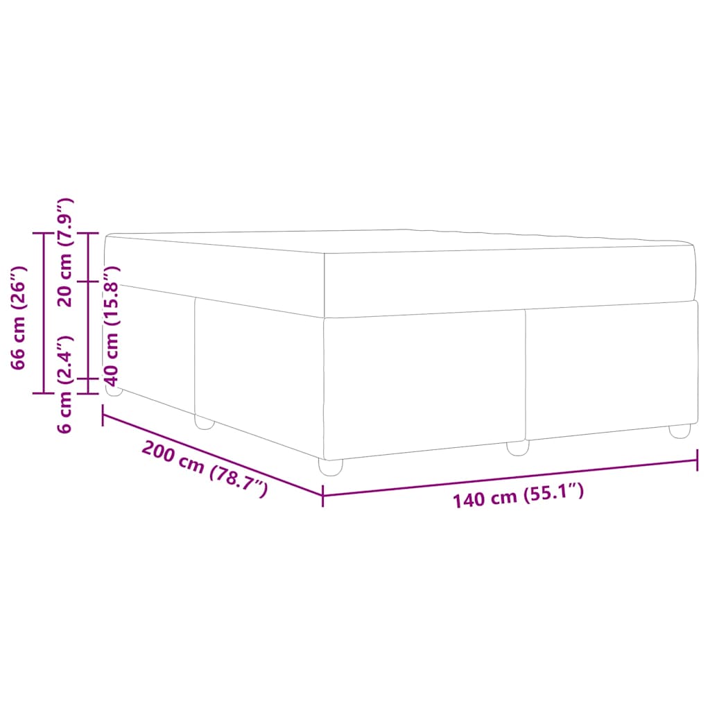 Bedframe met matras Donkergrijs 140 x 200 cm Stof is nu te koop bij PeponiXL, paradijselijk wonen!