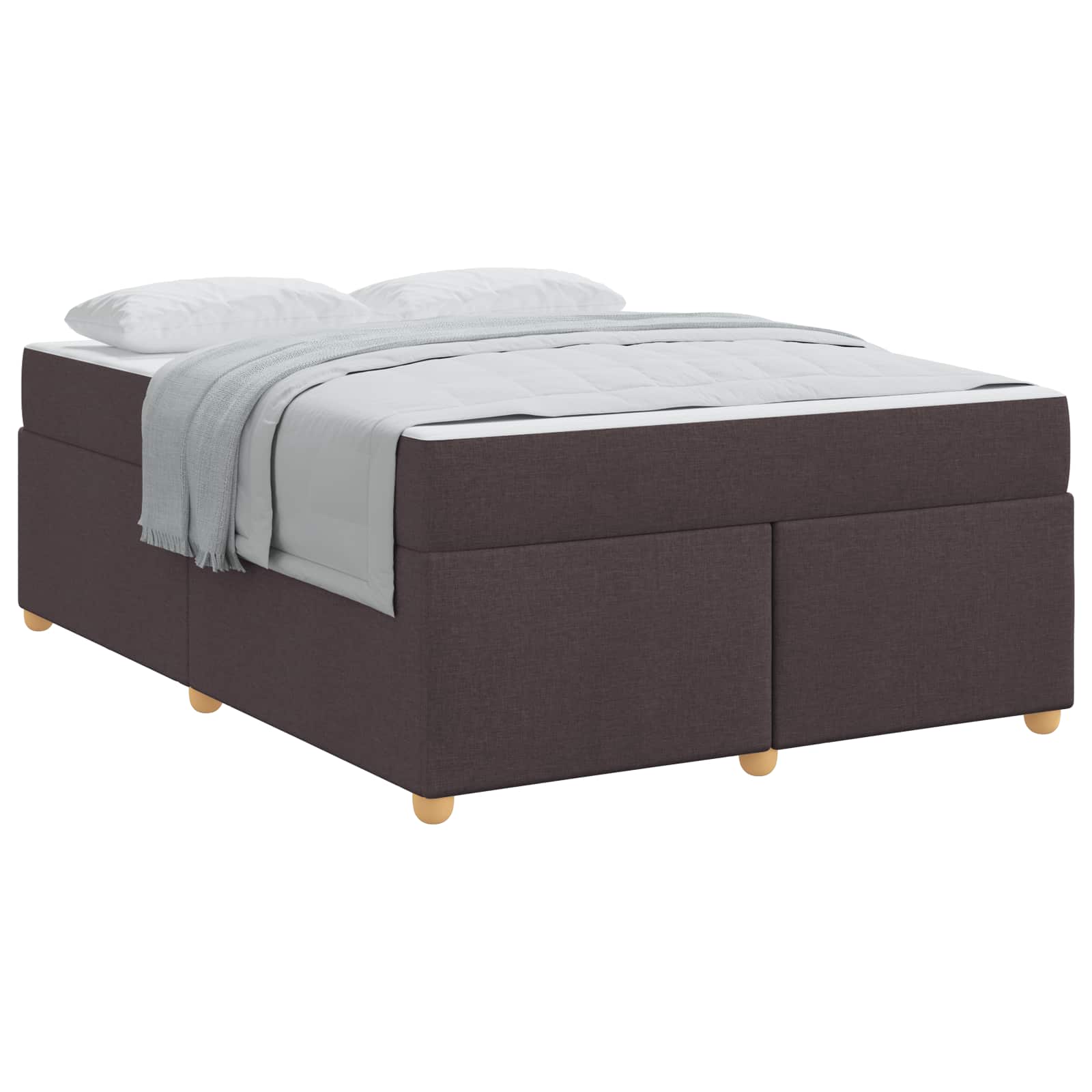 Bedframe met matras Donkerbruin 140 x 200 cm Stof is nu te koop bij PeponiXL, paradijselijk wonen!