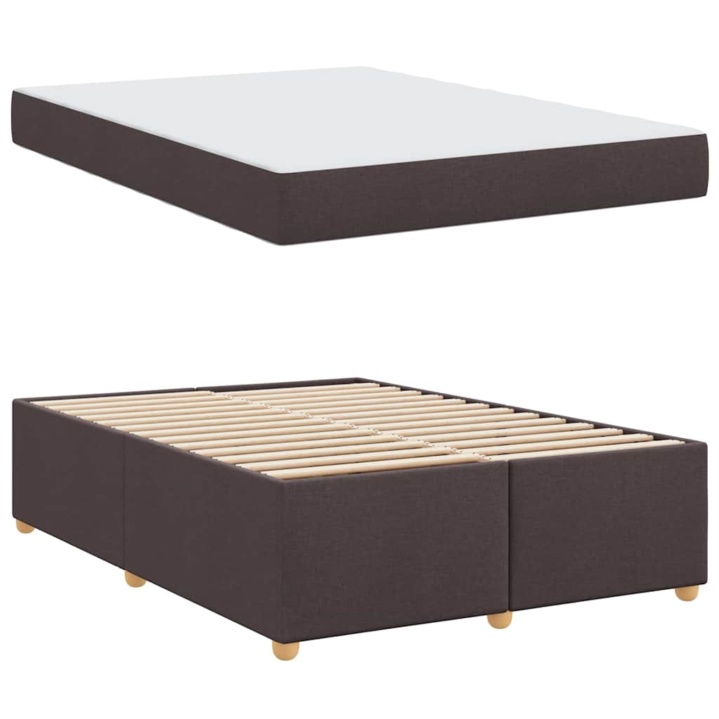 Bedframe met matras Donkerbruin 140 x 200 cm Stof is nu te koop bij PeponiXL, paradijselijk wonen!