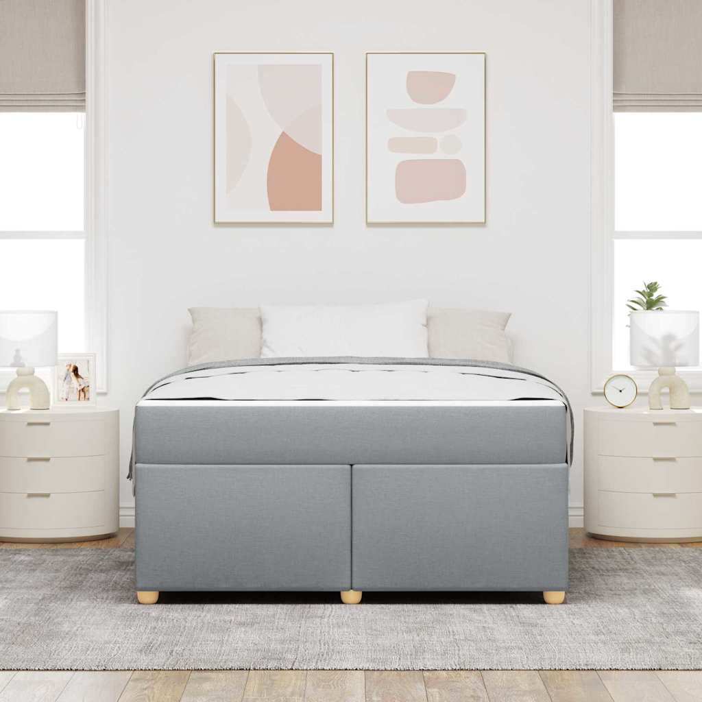 Bedframe met matras Lichtgrijs 160 x 200 cm Stof is nu te koop bij PeponiXL, paradijselijk wonen!