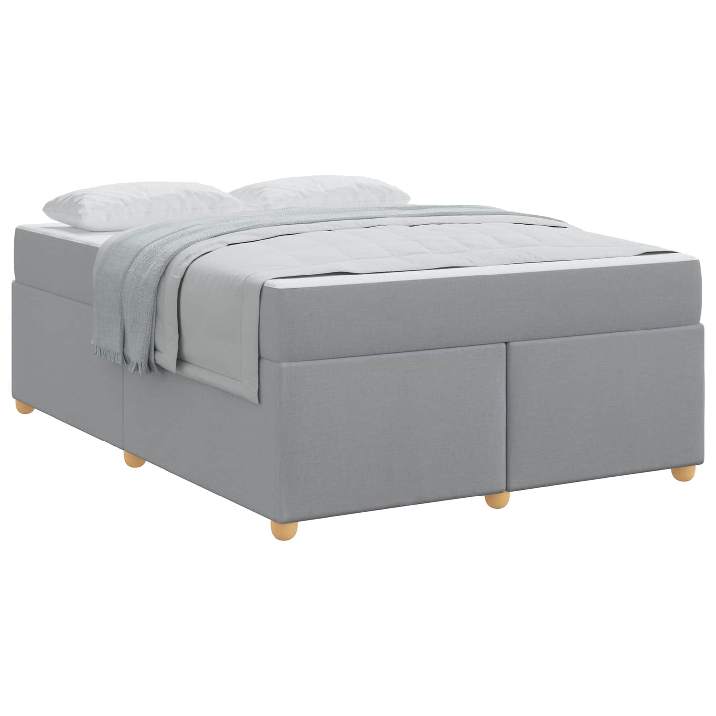 Bedframe met matras Lichtgrijs 160 x 200 cm Stof is nu te koop bij PeponiXL, paradijselijk wonen!