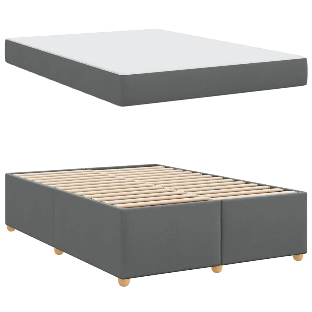 Bedframe met matras Donkergrijs 160 x 200 cm Stof is nu te koop bij PeponiXL, paradijselijk wonen!