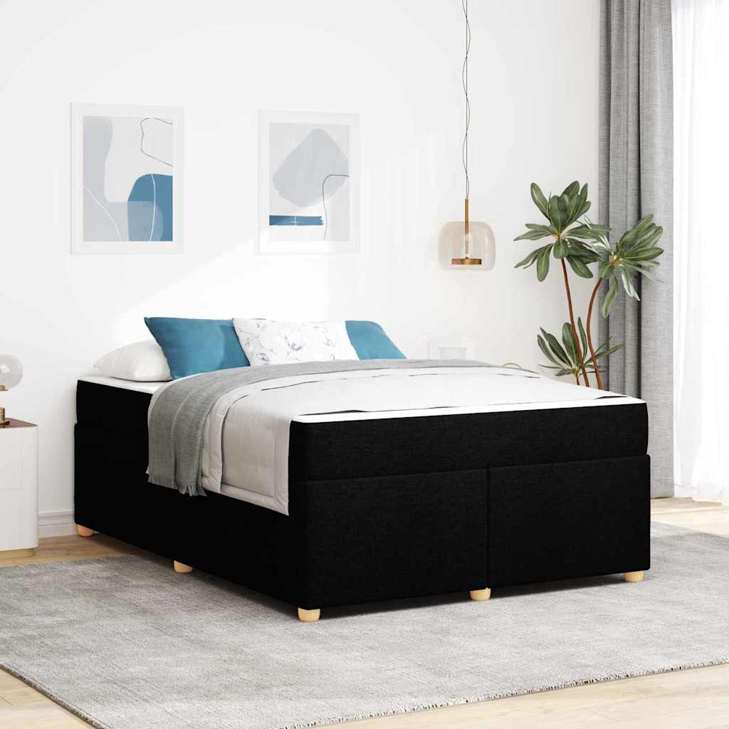 Bedframe met matras Zwart 160 x 200 cm Stof is nu te koop bij PeponiXL, paradijselijk wonen!