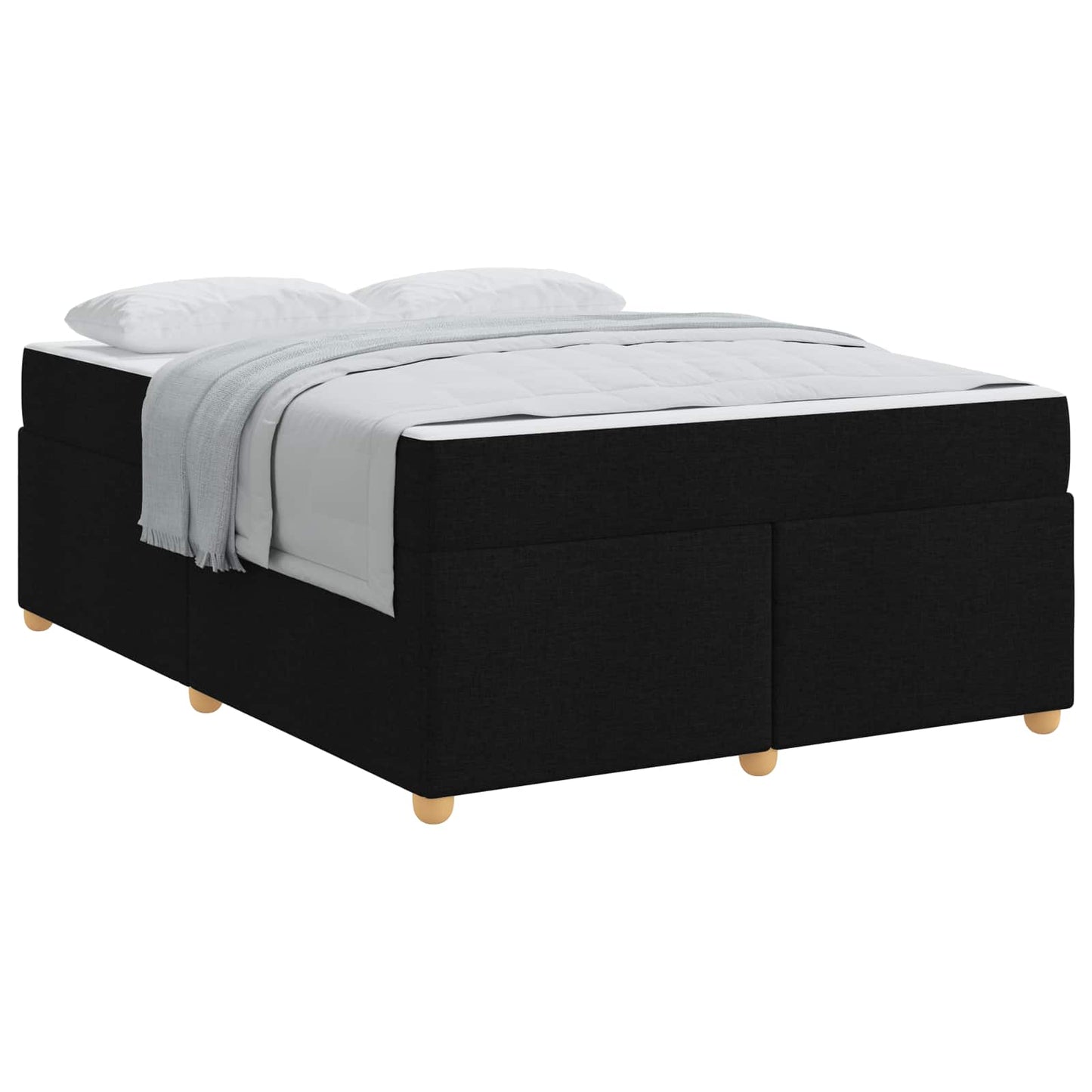 Bedframe met matras Zwart 160 x 200 cm Stof is nu te koop bij PeponiXL, paradijselijk wonen!