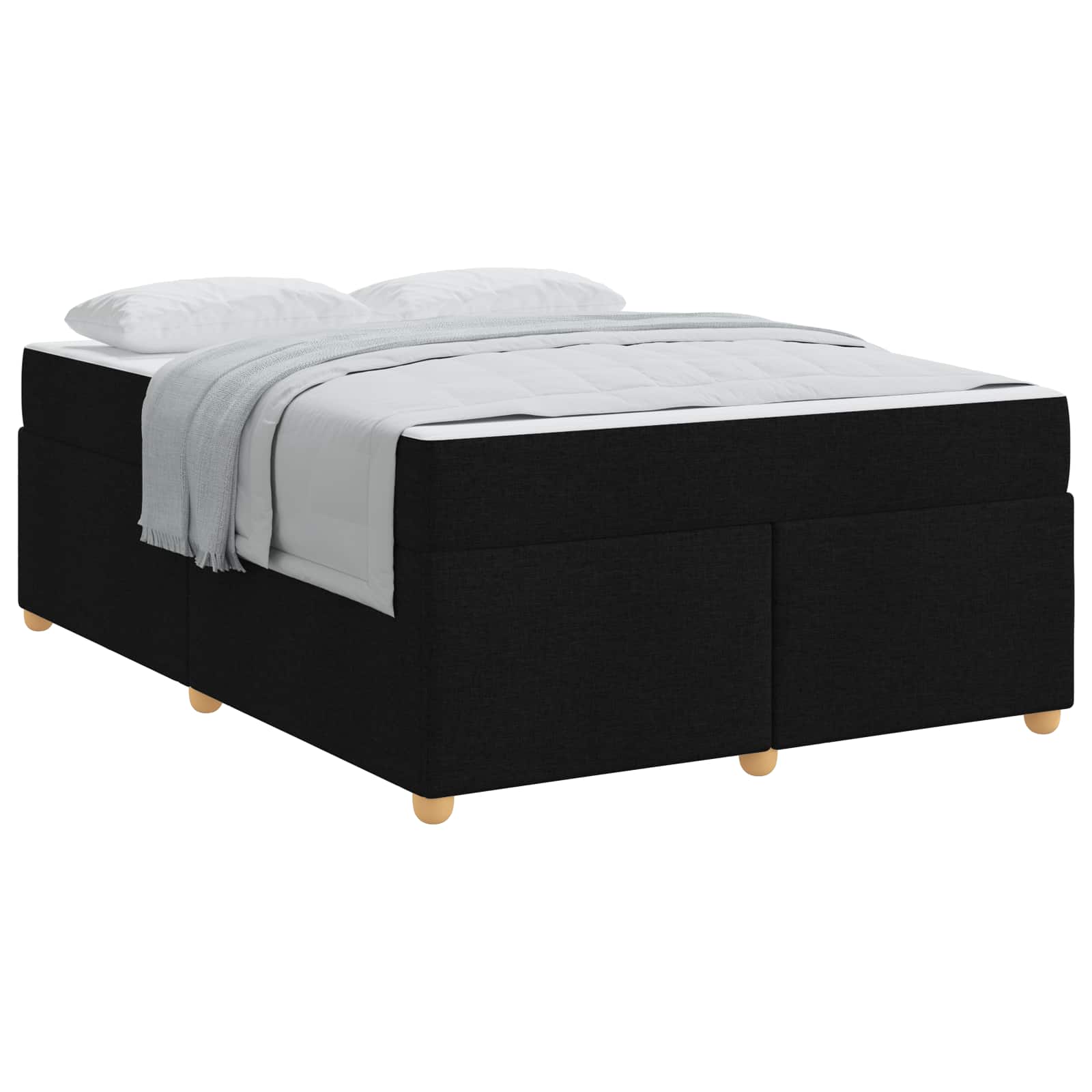 Bedframe met matras Zwart 160 x 200 cm Stof is nu te koop bij PeponiXL, paradijselijk wonen!