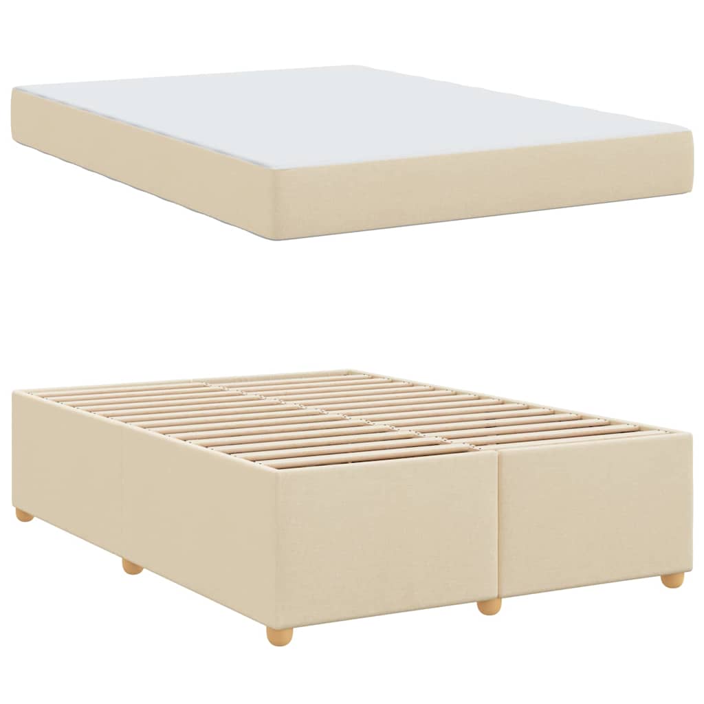 Bedframe met matras Crème 160 x 200 cm Stof is nu te koop bij PeponiXL, paradijselijk wonen!