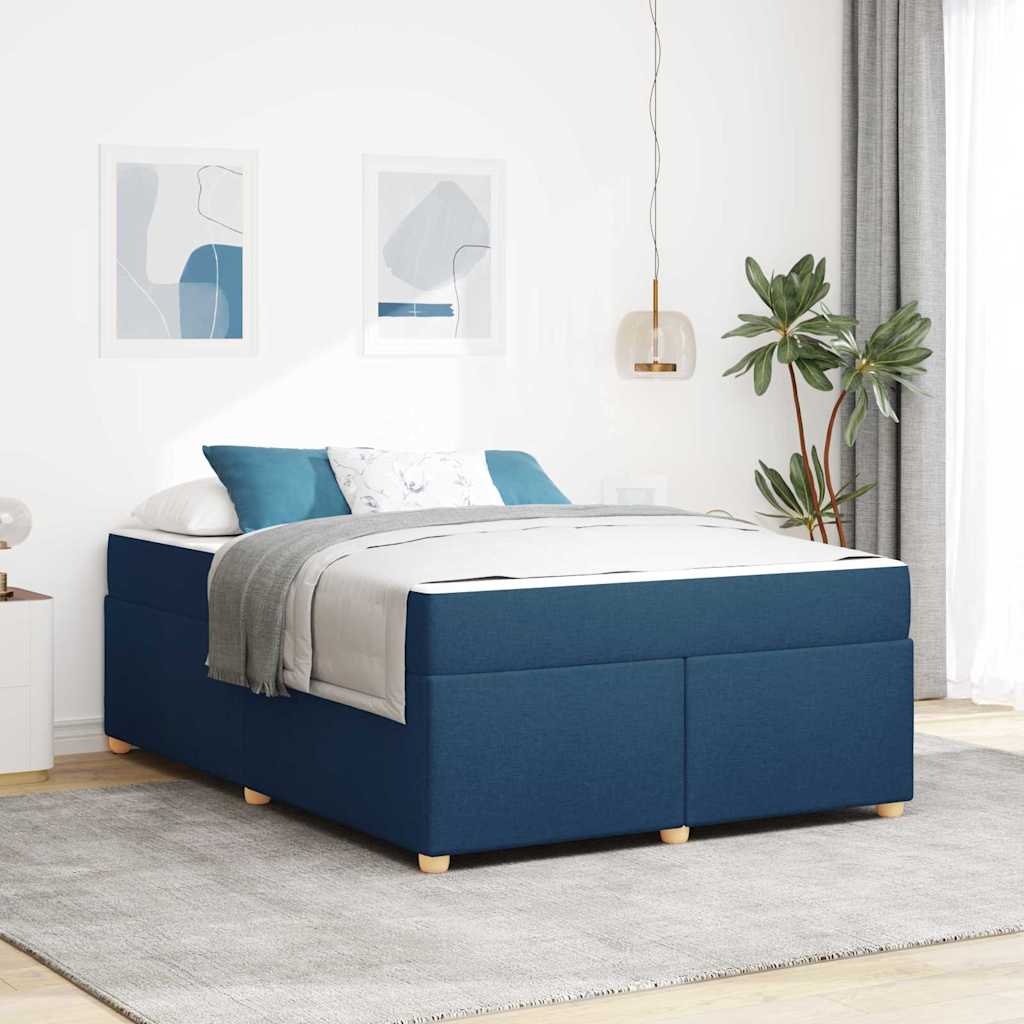 Bedframe met matras Blauw 160 x 200 cm Stof is nu te koop bij PeponiXL, paradijselijk wonen!