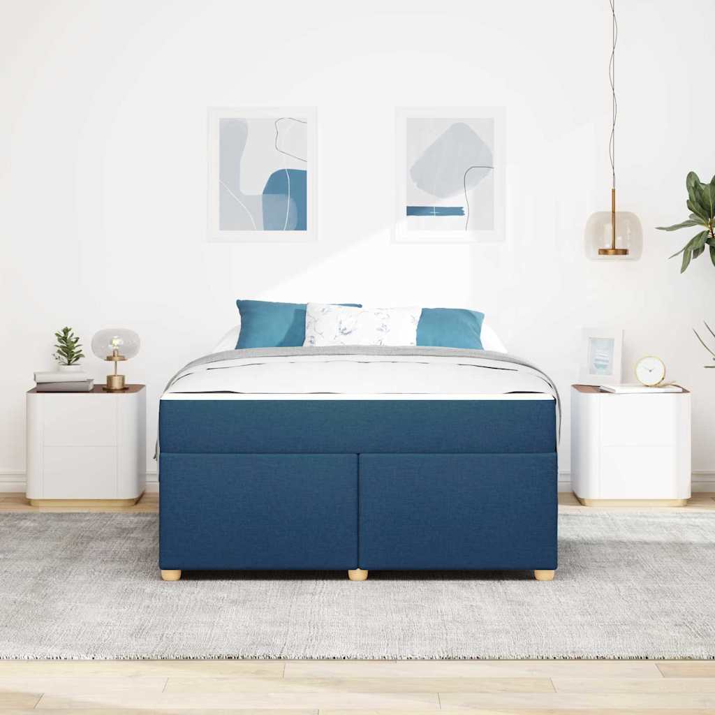 Bedframe met matras Blauw 160 x 200 cm Stof is nu te koop bij PeponiXL, paradijselijk wonen!