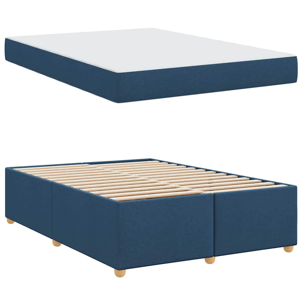 Bedframe met matras Blauw 160 x 200 cm Stof is nu te koop bij PeponiXL, paradijselijk wonen!