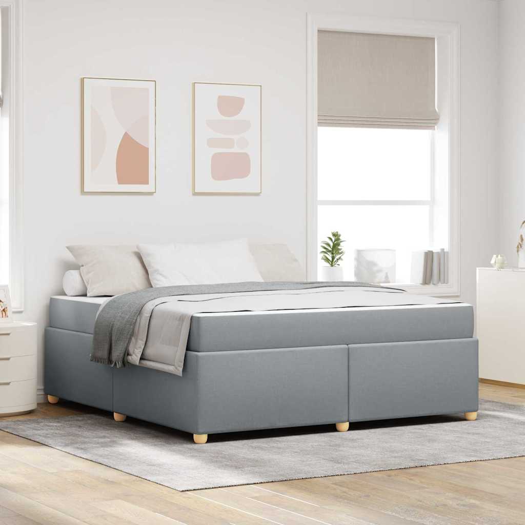 Bedframe met matras Lichtgrijs 180 x 200 cm Stof is nu te koop bij PeponiXL, paradijselijk wonen!