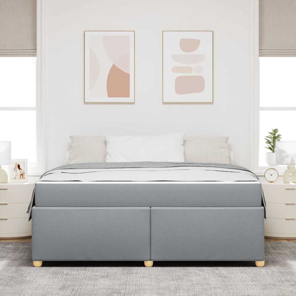 Bedframe met matras Lichtgrijs 180 x 200 cm Stof is nu te koop bij PeponiXL, paradijselijk wonen!