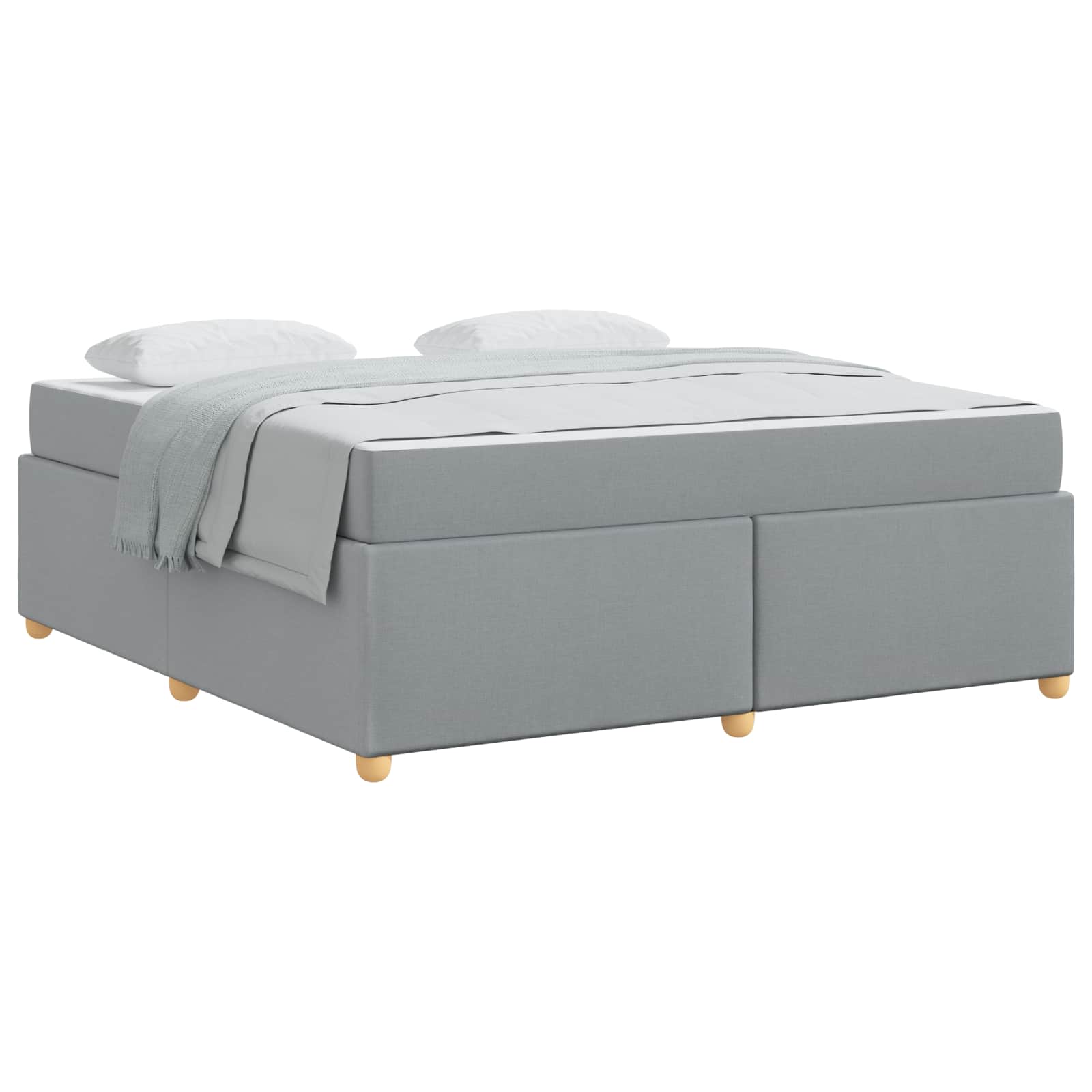 Bedframe met matras Lichtgrijs 180 x 200 cm Stof is nu te koop bij PeponiXL, paradijselijk wonen!