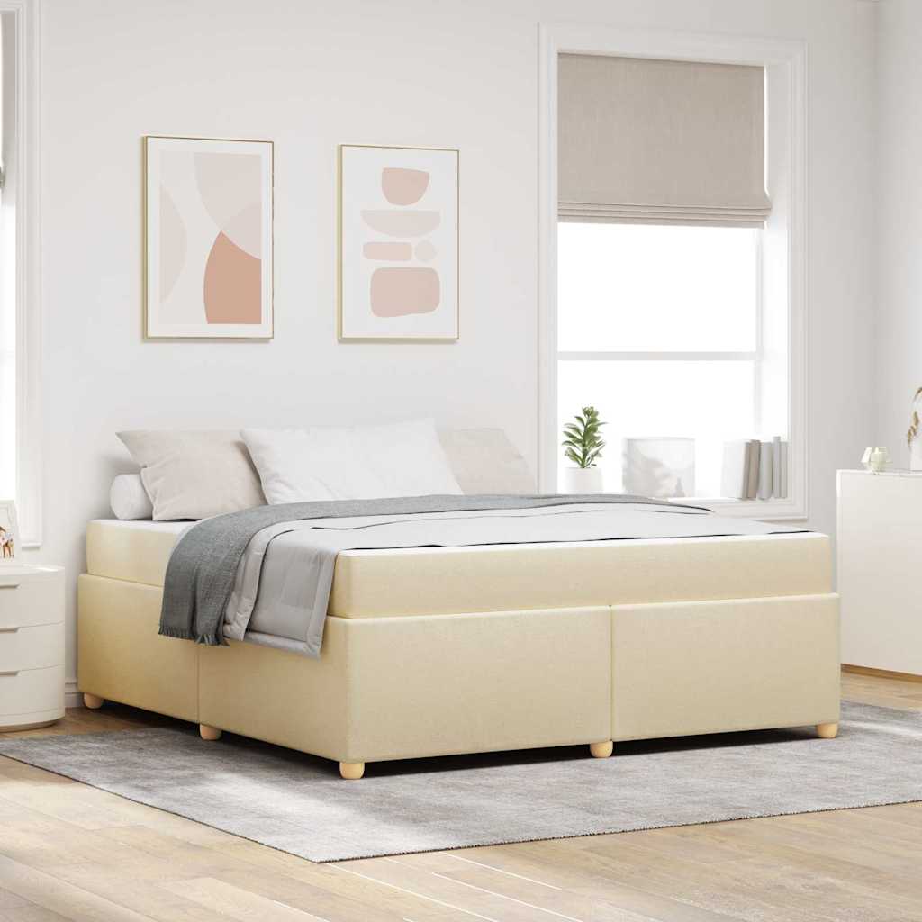 Bedframe met matras Crème 180 x 200 cm Stof