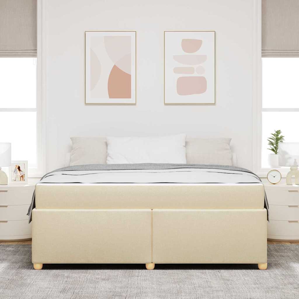 Bedframe met matras Crème 180 x 200 cm Stof