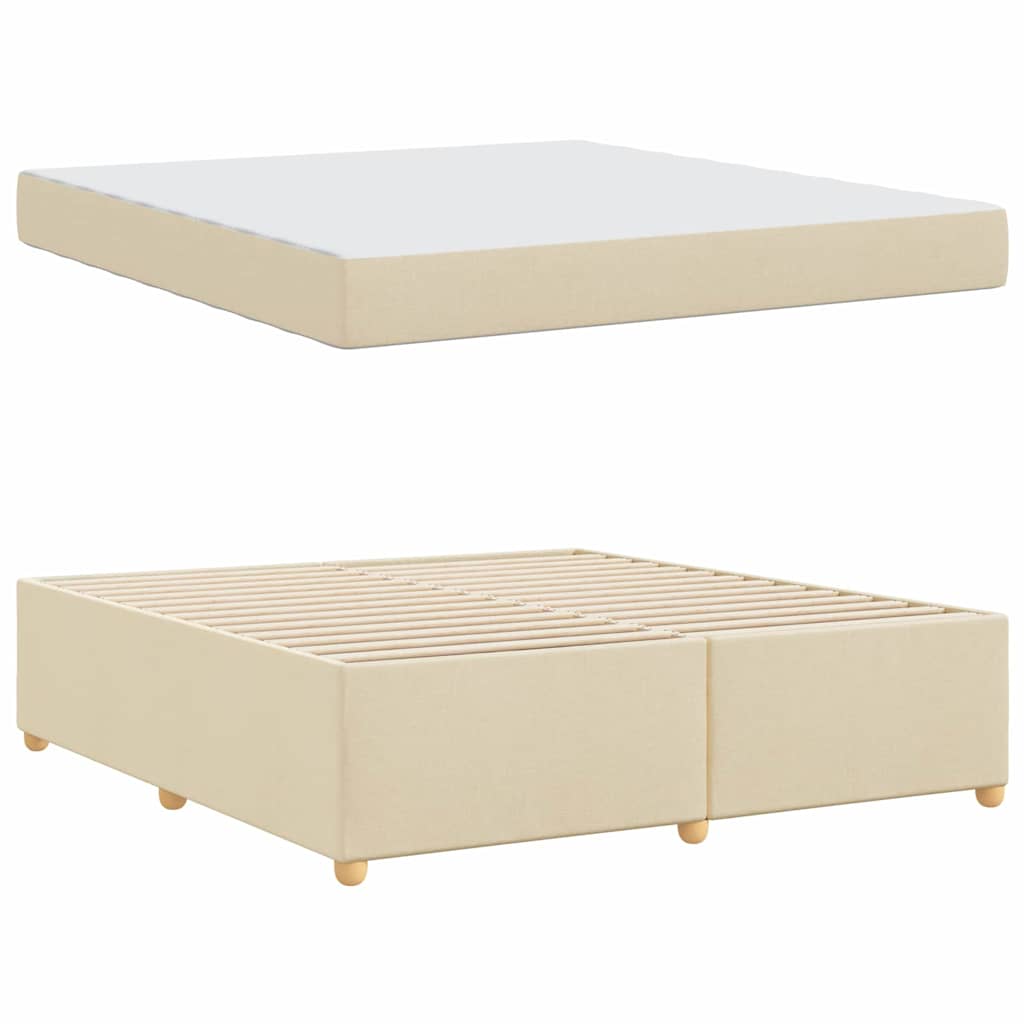 Bedframe met matras Crème 180 x 200 cm Stof