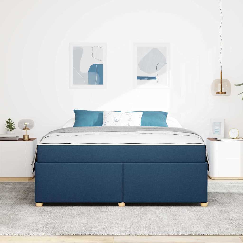 Bedframe met matras Blauw 180 x 200 cm Stof is nu te koop bij PeponiXL, paradijselijk wonen!