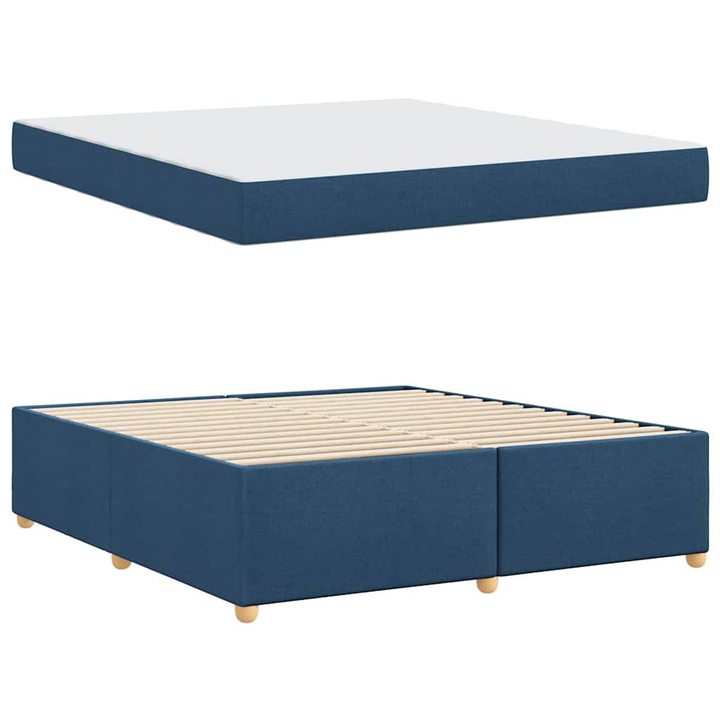 Bedframe met matras Blauw 180 x 200 cm Stof is nu te koop bij PeponiXL, paradijselijk wonen!