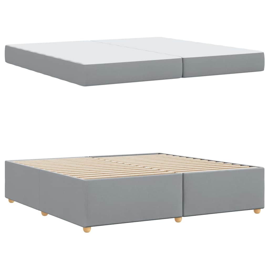 Bedframe met matras Lichtgrijs 200 x 200 cm Stof is nu te koop bij PeponiXL, paradijselijk wonen!