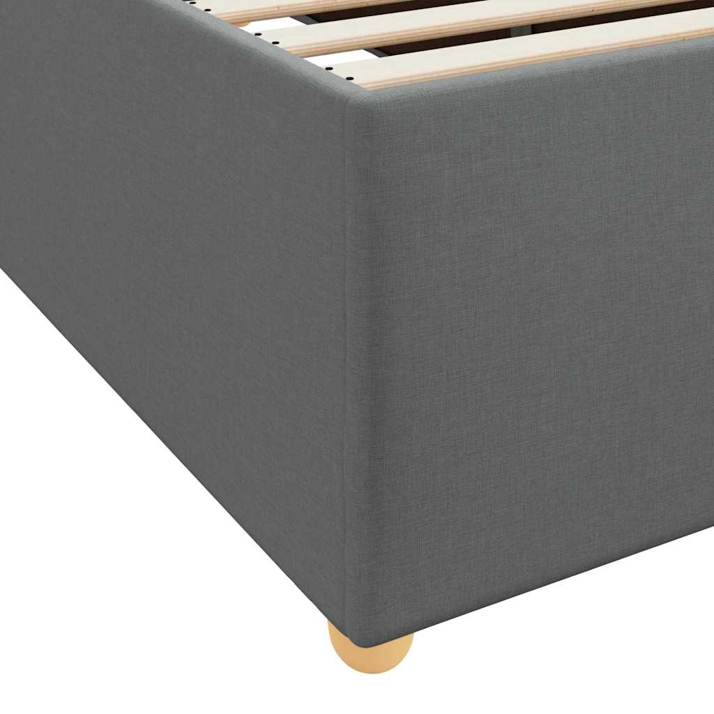 Bedframe met matras Donkergrijs 200 x 200 cm Stof is nu te koop bij PeponiXL, paradijselijk wonen!