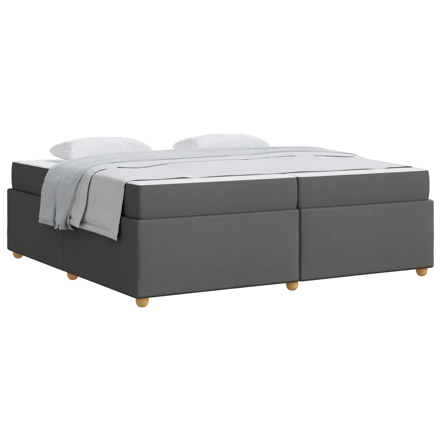 Bedframe met matras Donkergrijs 200 x 200 cm Stof is nu te koop bij PeponiXL, paradijselijk wonen!