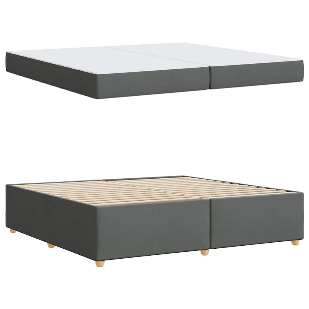 Bedframe met matras Donkergrijs 200 x 200 cm Stof is nu te koop bij PeponiXL, paradijselijk wonen!