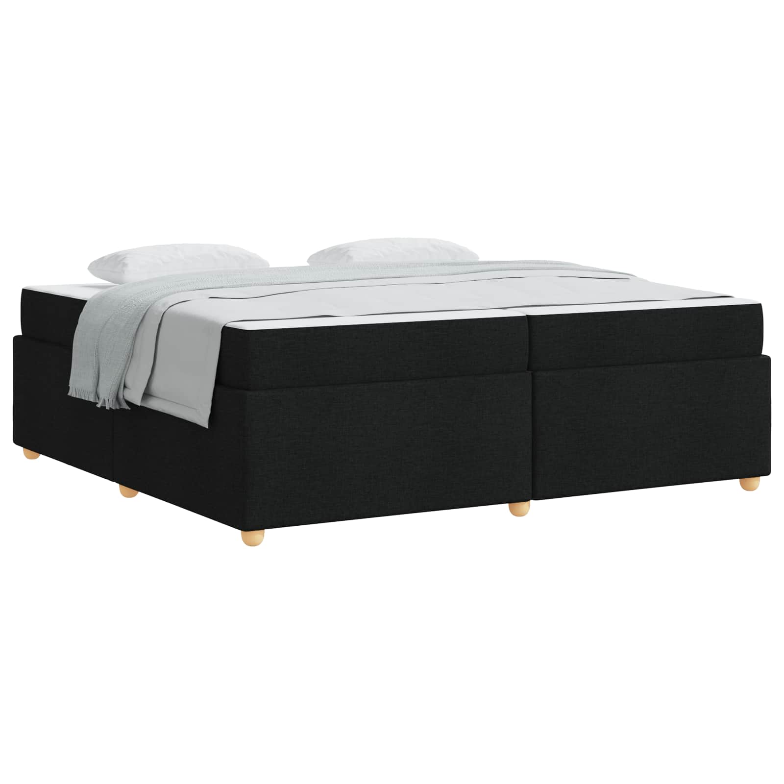 Bedframe met matras Zwart 200 x 200 cm Stof is nu te koop bij PeponiXL, paradijselijk wonen!