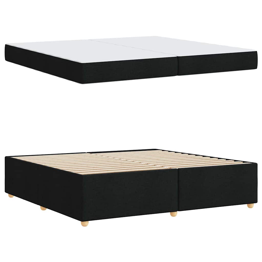 Bedframe met matras Zwart 200 x 200 cm Stof is nu te koop bij PeponiXL, paradijselijk wonen!