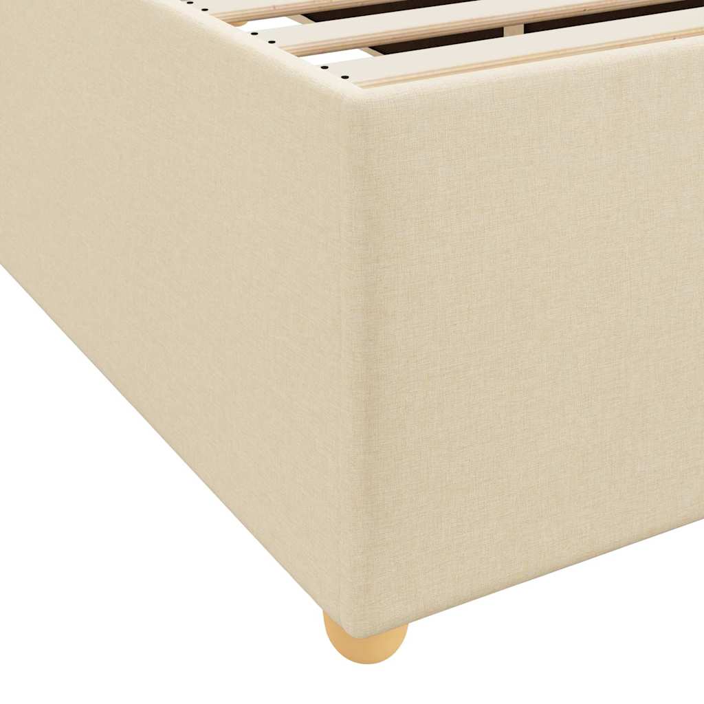 Bedframe met matras Crème 200 x 200 cm Stof is nu te koop bij PeponiXL, paradijselijk wonen!