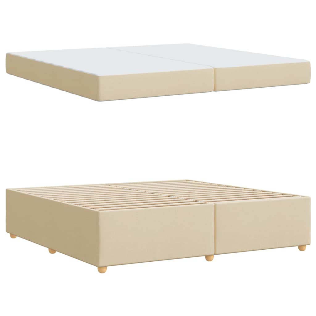 Bedframe met matras Crème 200 x 200 cm Stof is nu te koop bij PeponiXL, paradijselijk wonen!