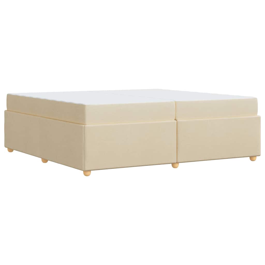Bedframe met matras Crème 200 x 200 cm Stof is nu te koop bij PeponiXL, paradijselijk wonen!