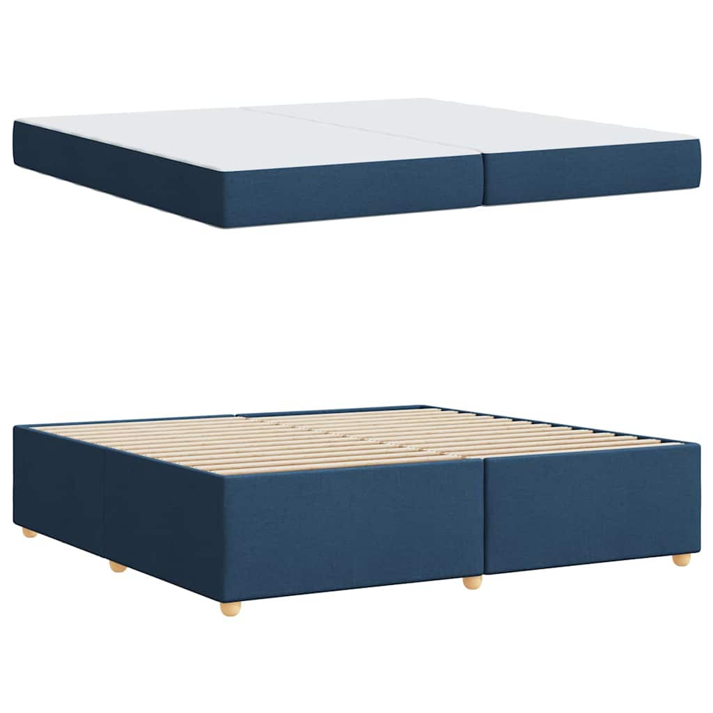 Bedframe met matras Blauw 200 x 200 cm Stof is nu te koop bij PeponiXL, paradijselijk wonen!
