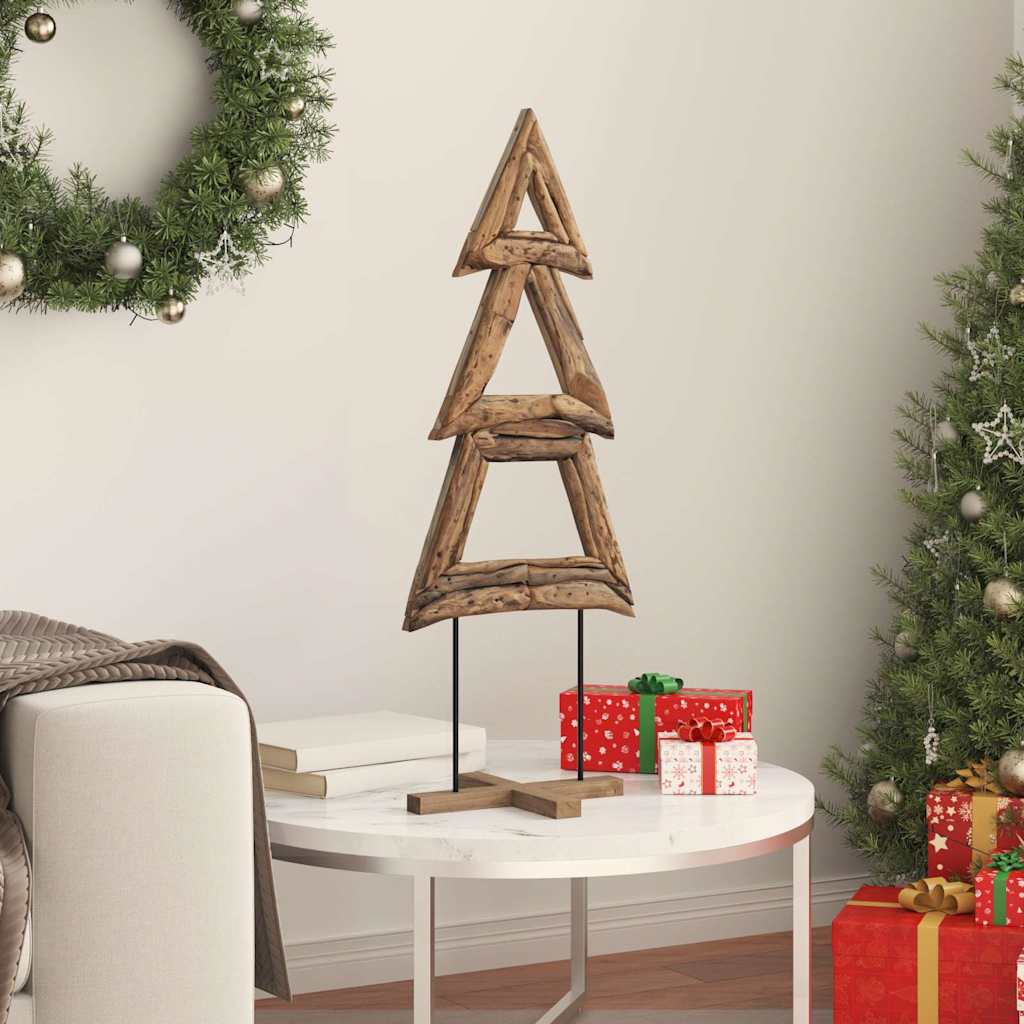 Kerstboom met standaard Bruin 90 cm Massief teakhout is nu te koop bij PeponiXL, paradijselijk wonen!