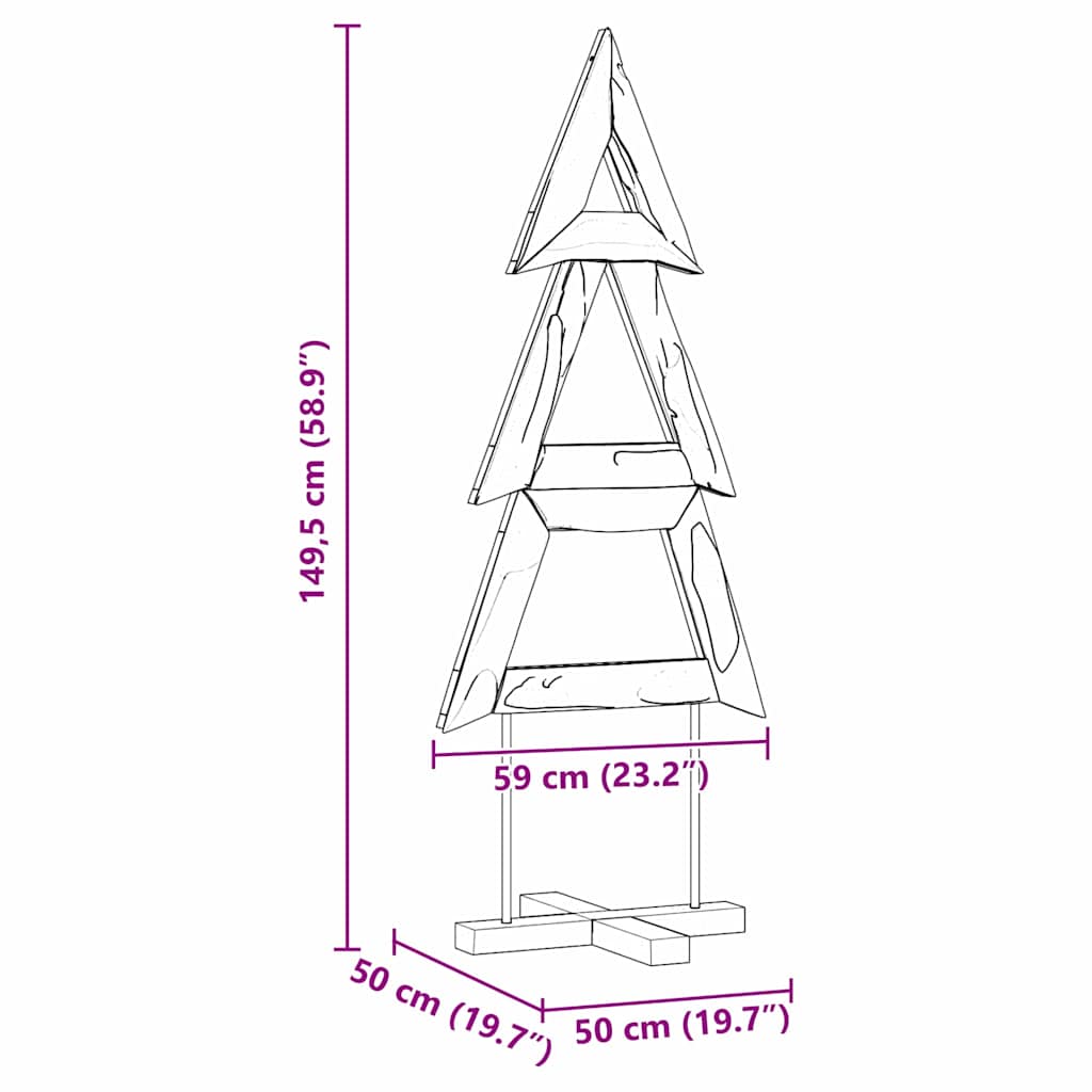 Kerstboom met standaard Bruin 149,5 cm Massief teakhout is nu te koop bij PeponiXL, paradijselijk wonen!