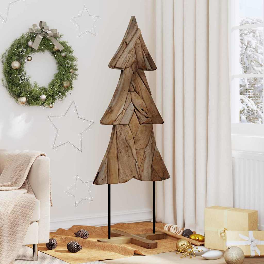 Kerstboom met standaard Bruin 151 cm Massief teakhout is nu te koop bij PeponiXL, paradijselijk wonen!
