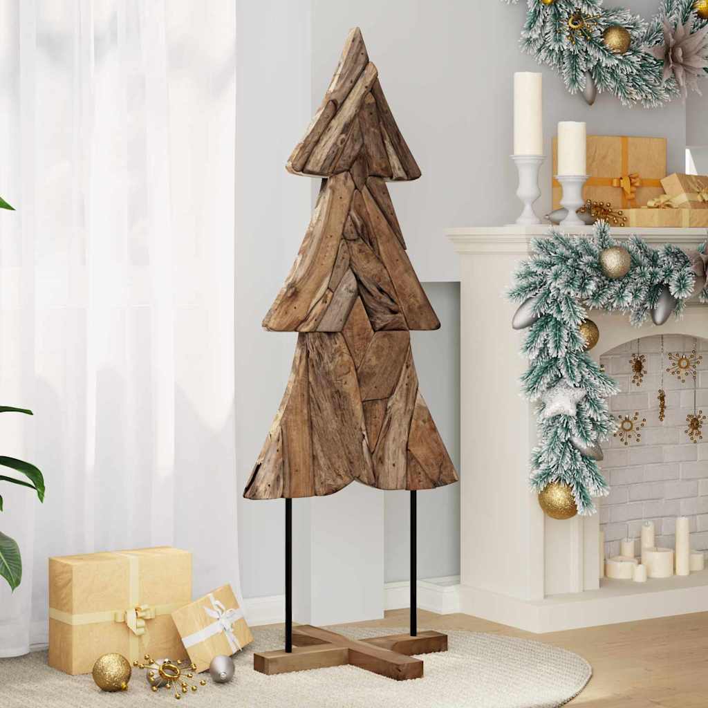 Kerstboom met standaard Bruin 151 cm Massief teakhout is nu te koop bij PeponiXL, paradijselijk wonen!