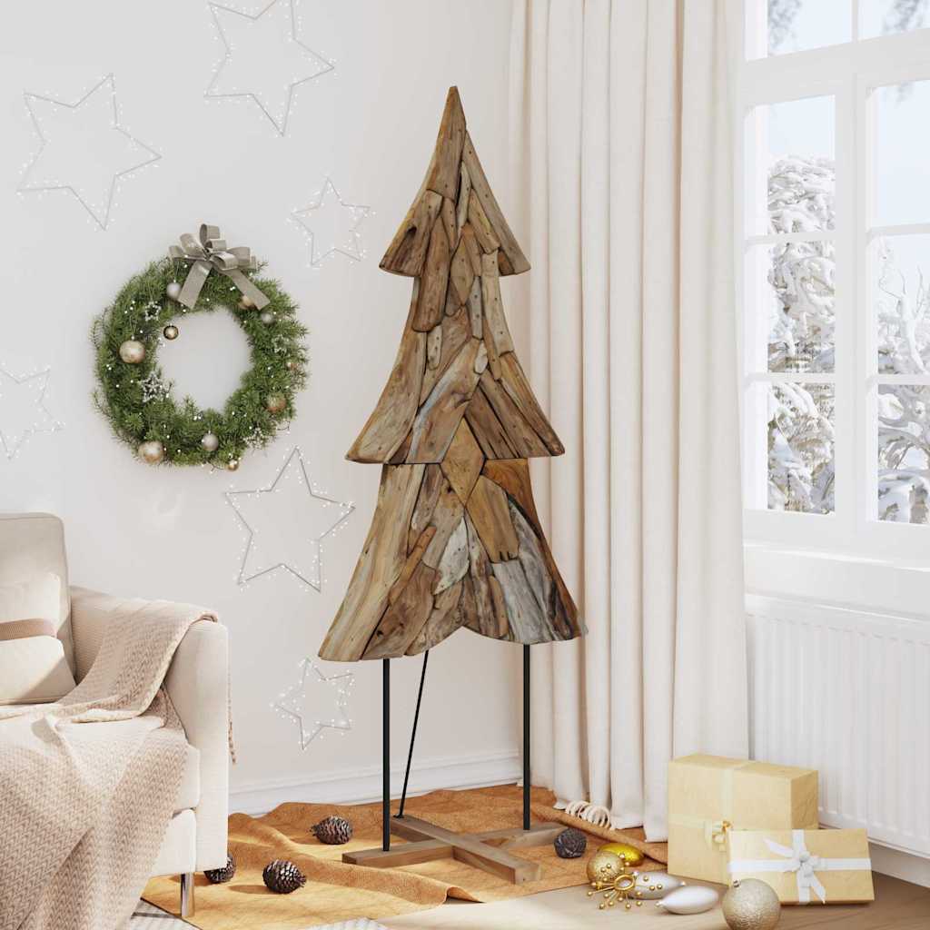 Kerstboom met standaard Bruin 181,5 cm Massief teakhout is nu te koop bij PeponiXL, paradijselijk wonen!