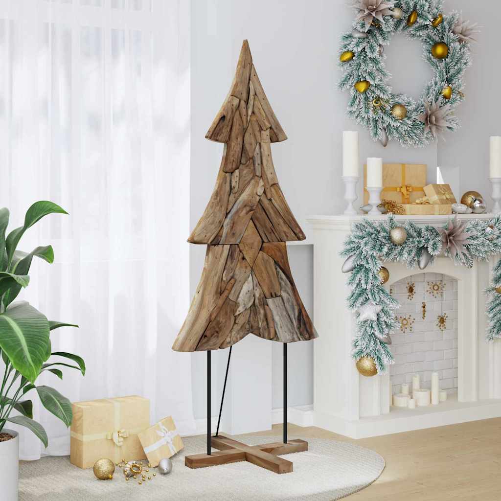 Kerstboom met standaard Bruin 181,5 cm Massief teakhout is nu te koop bij PeponiXL, paradijselijk wonen!
