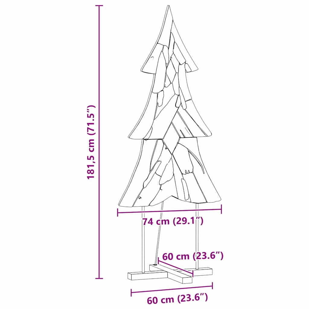 Kerstboom met standaard Bruin 181,5 cm Massief teakhout is nu te koop bij PeponiXL, paradijselijk wonen!