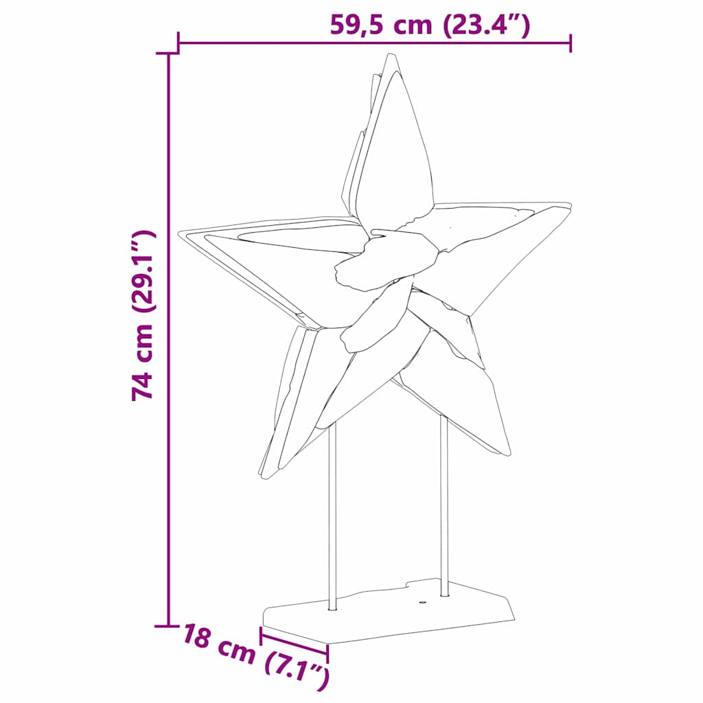 Kerstster Bruin 59,5 x 18 x 74 cm Massief Teakhout is nu te koop bij PeponiXL, paradijselijk wonen!