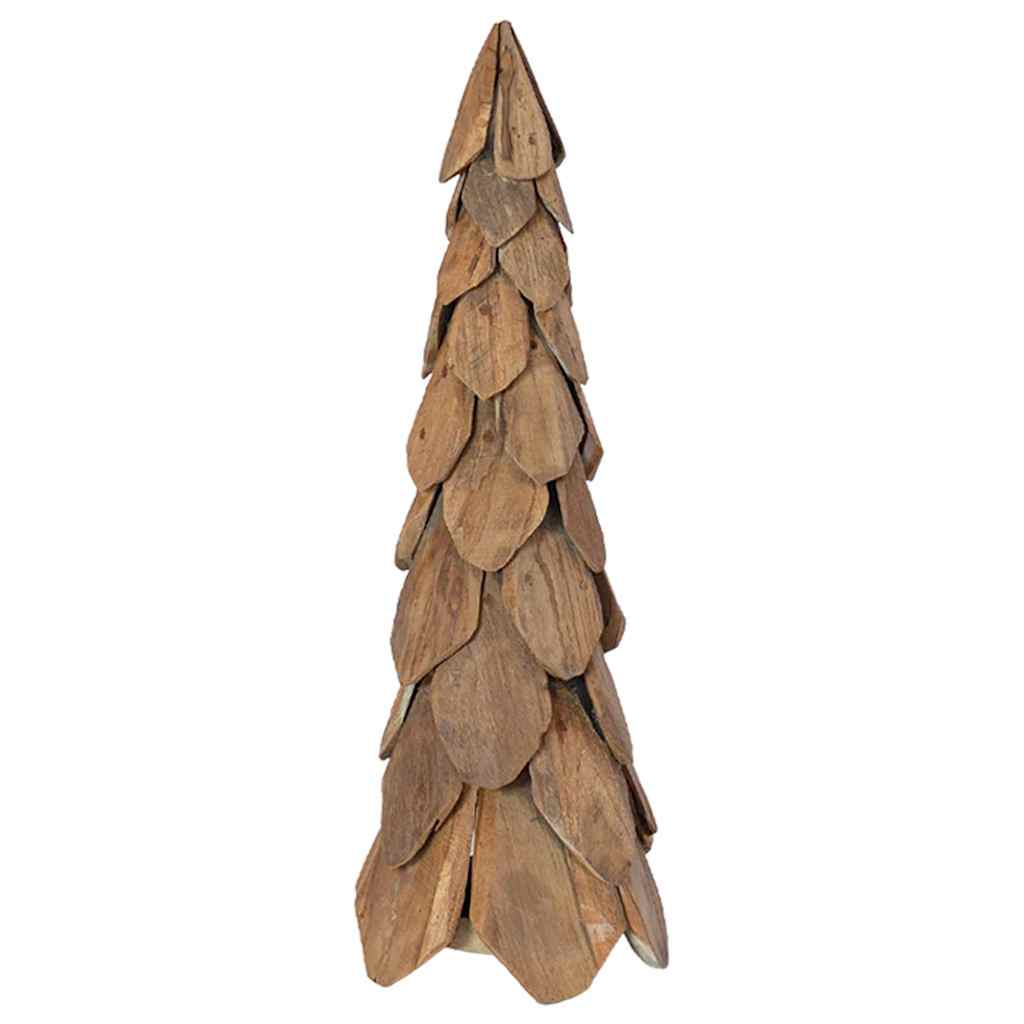 Kerstboom met standaard Bruin 80 cm Massief teakhout is nu te koop bij PeponiXL, paradijselijk wonen!
