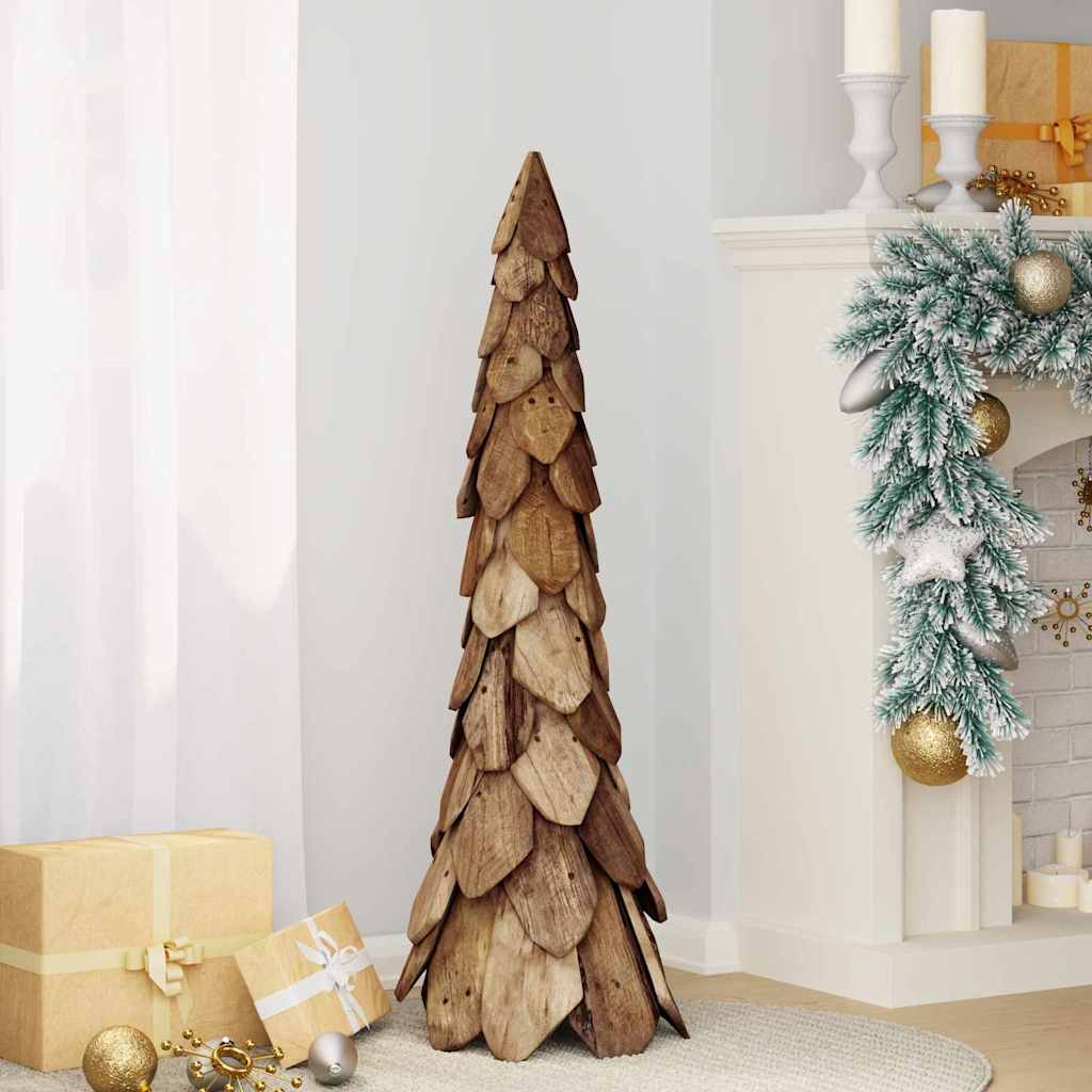 Kerstboom met standaard Bruin 111 cm Massief teakhout is nu te koop bij PeponiXL, paradijselijk wonen!