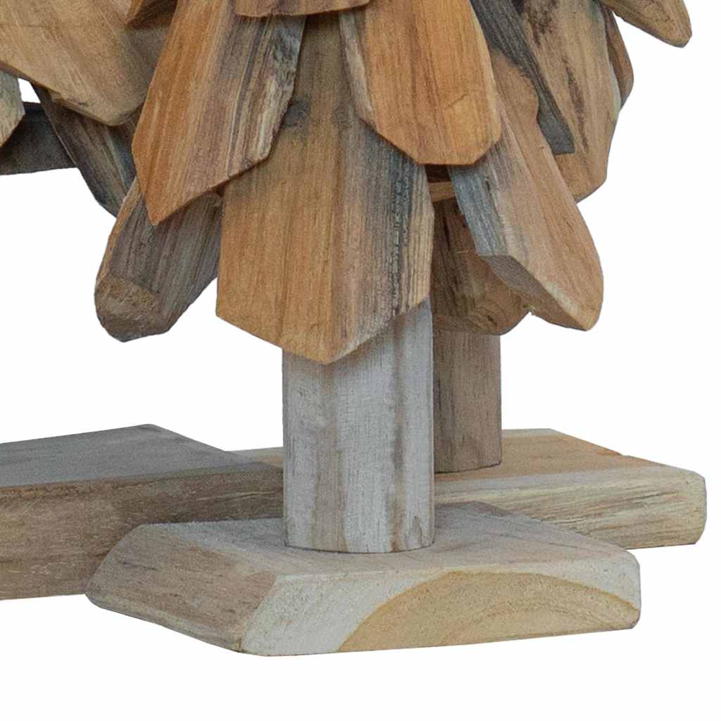 Kerstboom met standaard 3 pcs Bruin Massief teakhout is nu te koop bij PeponiXL, paradijselijk wonen!