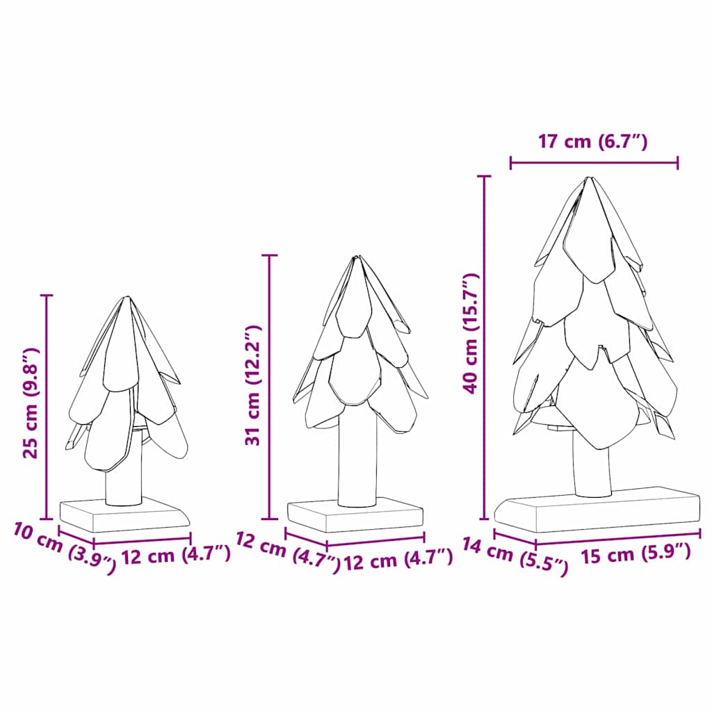 Kerstboom met standaard 3 pcs Bruin Massief teakhout is nu te koop bij PeponiXL, paradijselijk wonen!