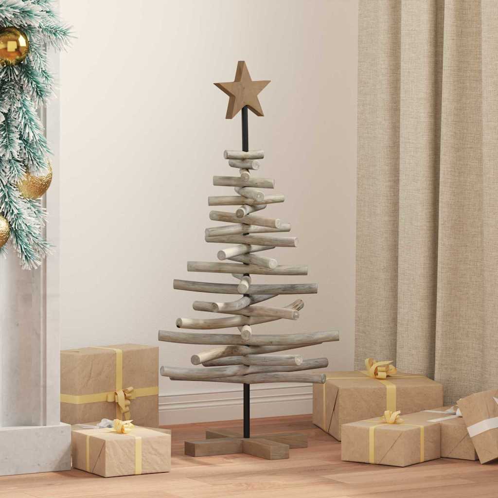 Kerstboom met standaard Bruin 90 cm Massief teakhout is nu te koop bij PeponiXL, paradijselijk wonen!