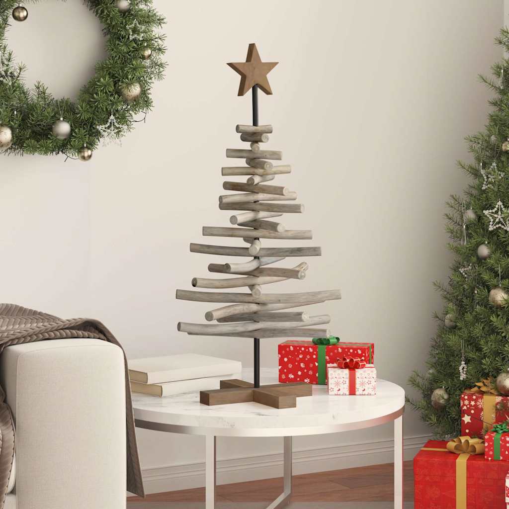 Kerstboom met standaard Bruin 90 cm Massief teakhout is nu te koop bij PeponiXL, paradijselijk wonen!