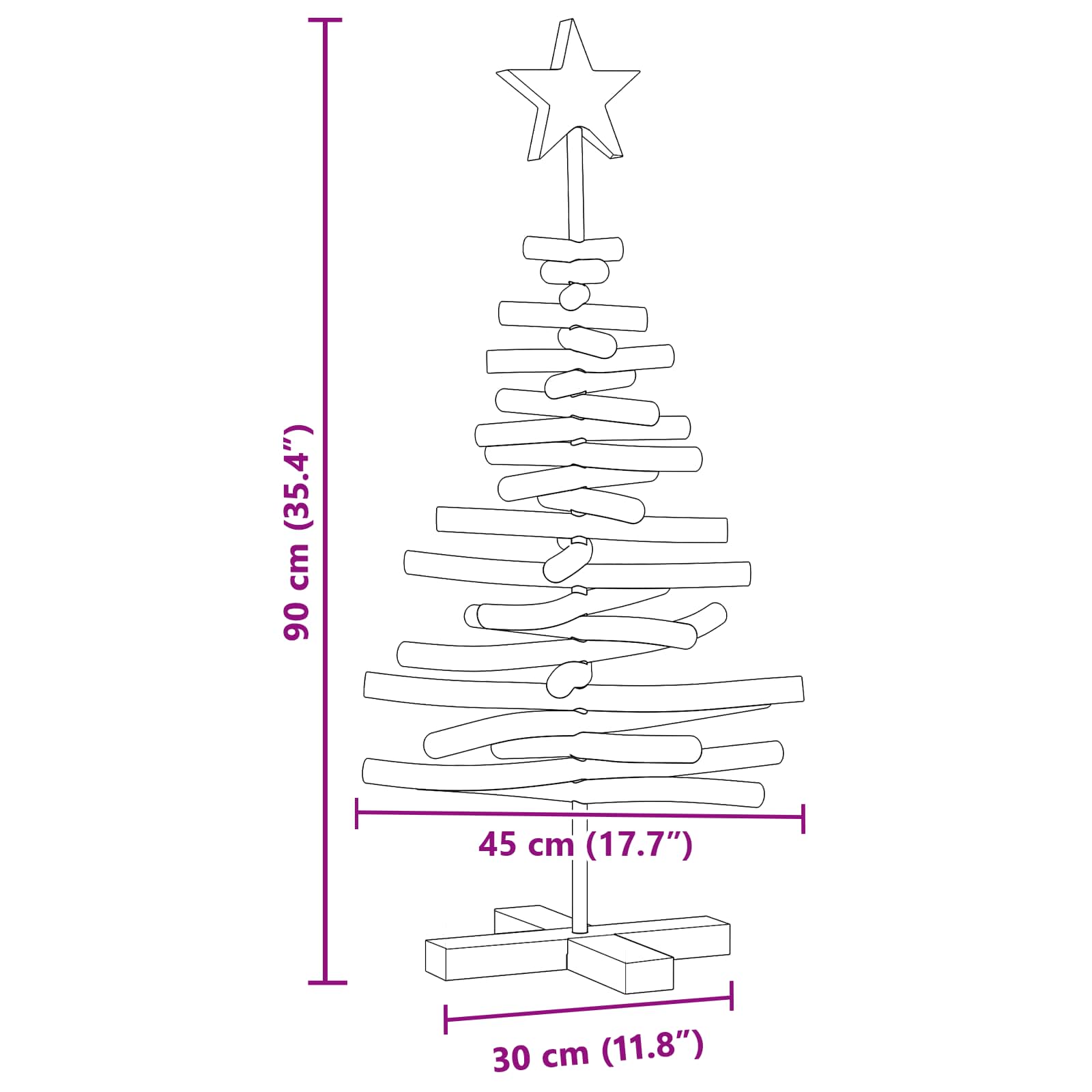 Kerstboom met standaard Bruin 90 cm Massief teakhout is nu te koop bij PeponiXL, paradijselijk wonen!