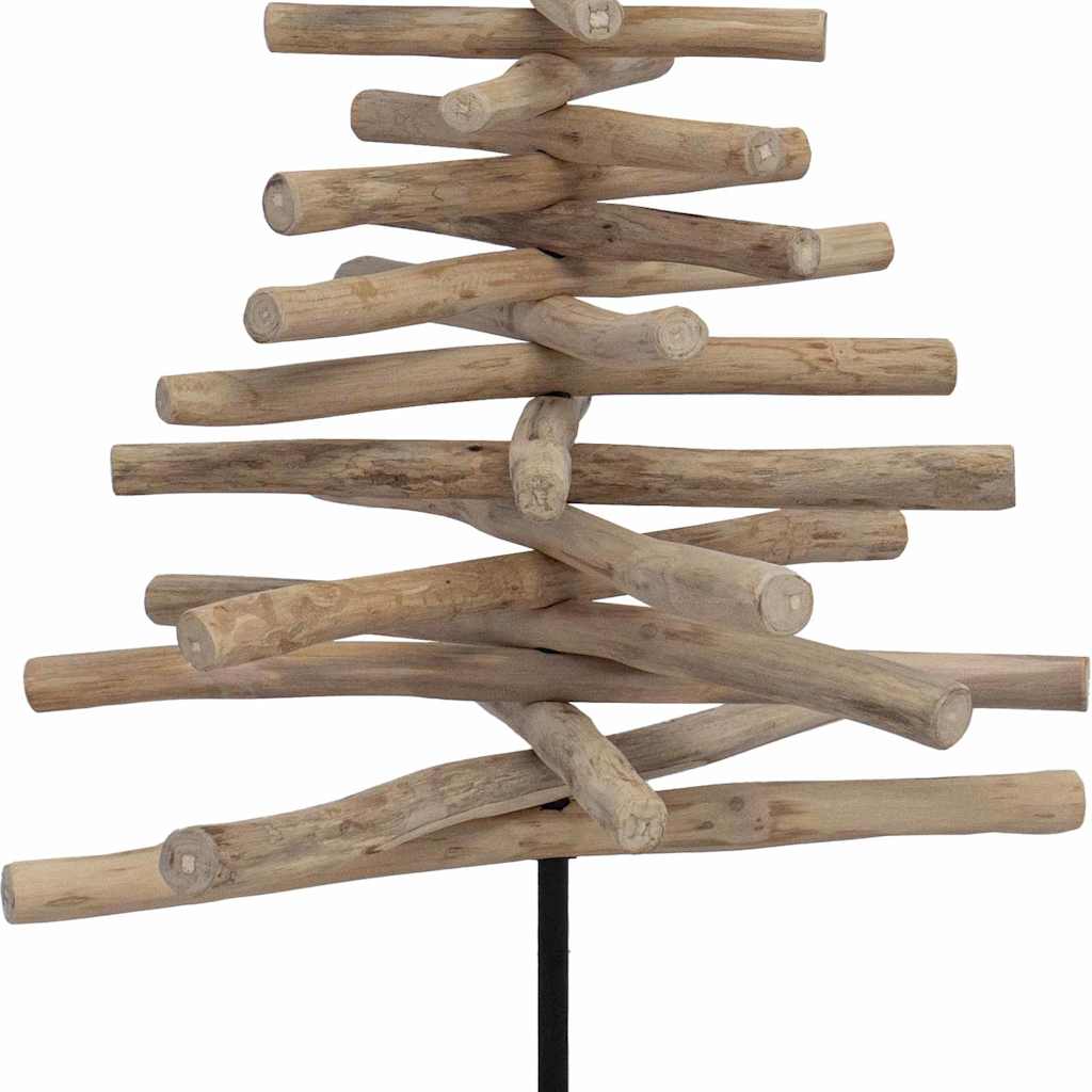 Kerstboom met standaard Bruin 120 cm Massief teakhout is nu te koop bij PeponiXL, paradijselijk wonen!