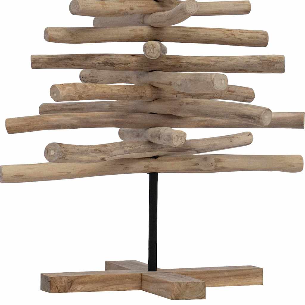 Kerstboom met standaard Bruin 120 cm Massief teakhout is nu te koop bij PeponiXL, paradijselijk wonen!