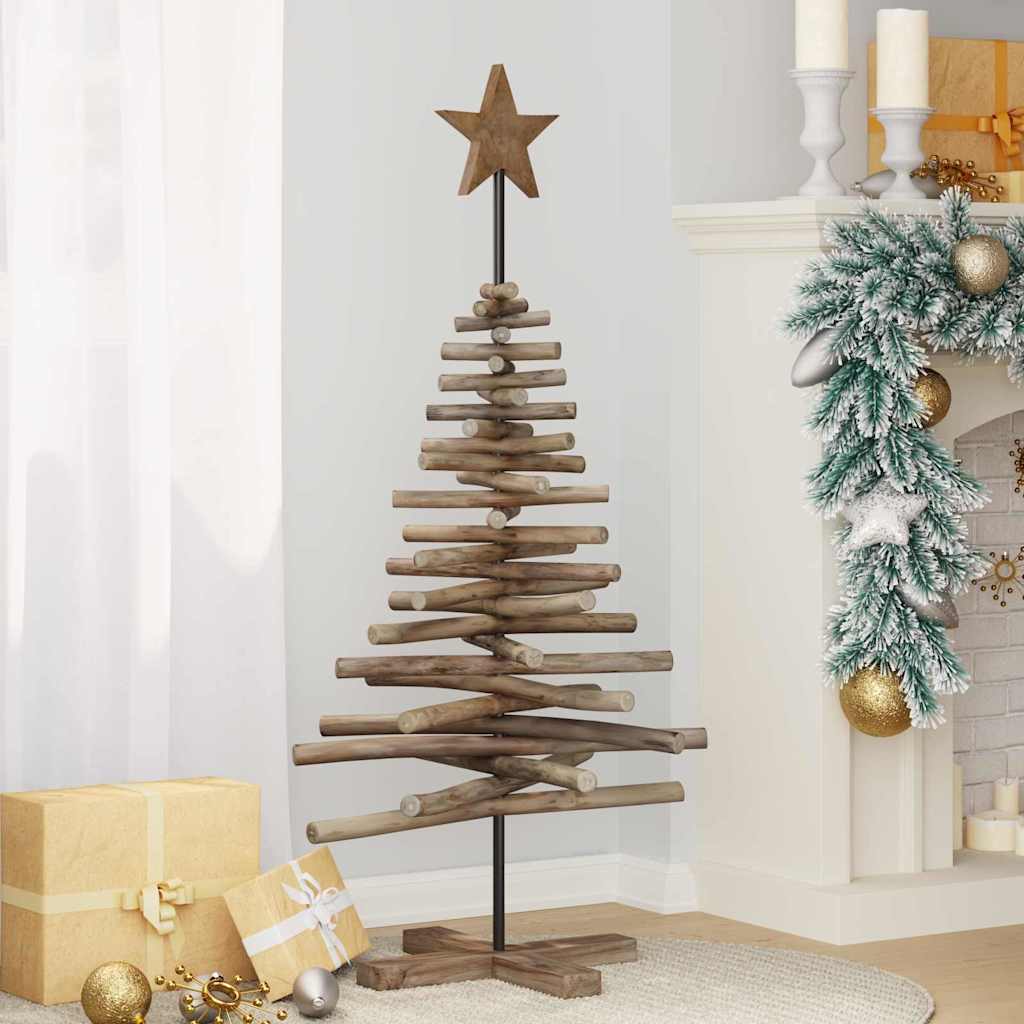 Kerstboom met standaard Bruin 120 cm Massief teakhout is nu te koop bij PeponiXL, paradijselijk wonen!